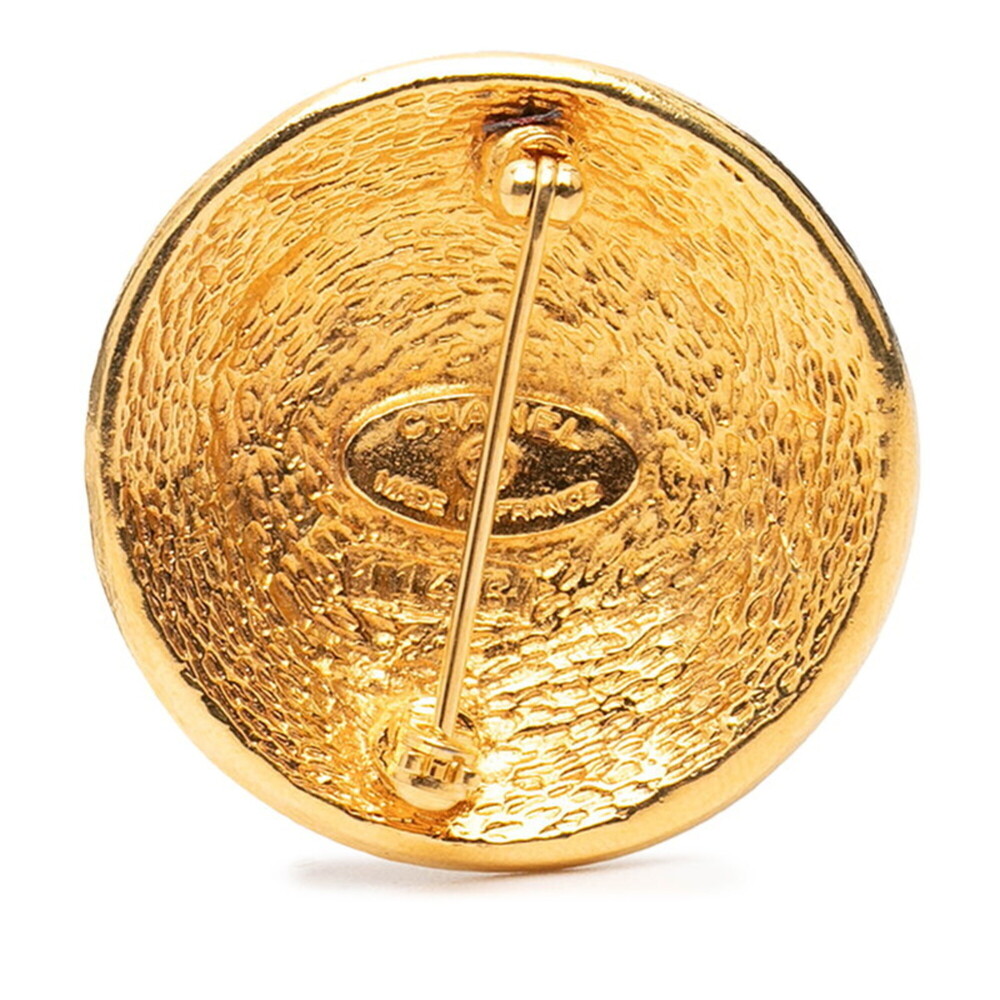 CHANEL Authentic Gold Logo Brooch - Picture 2 of 3